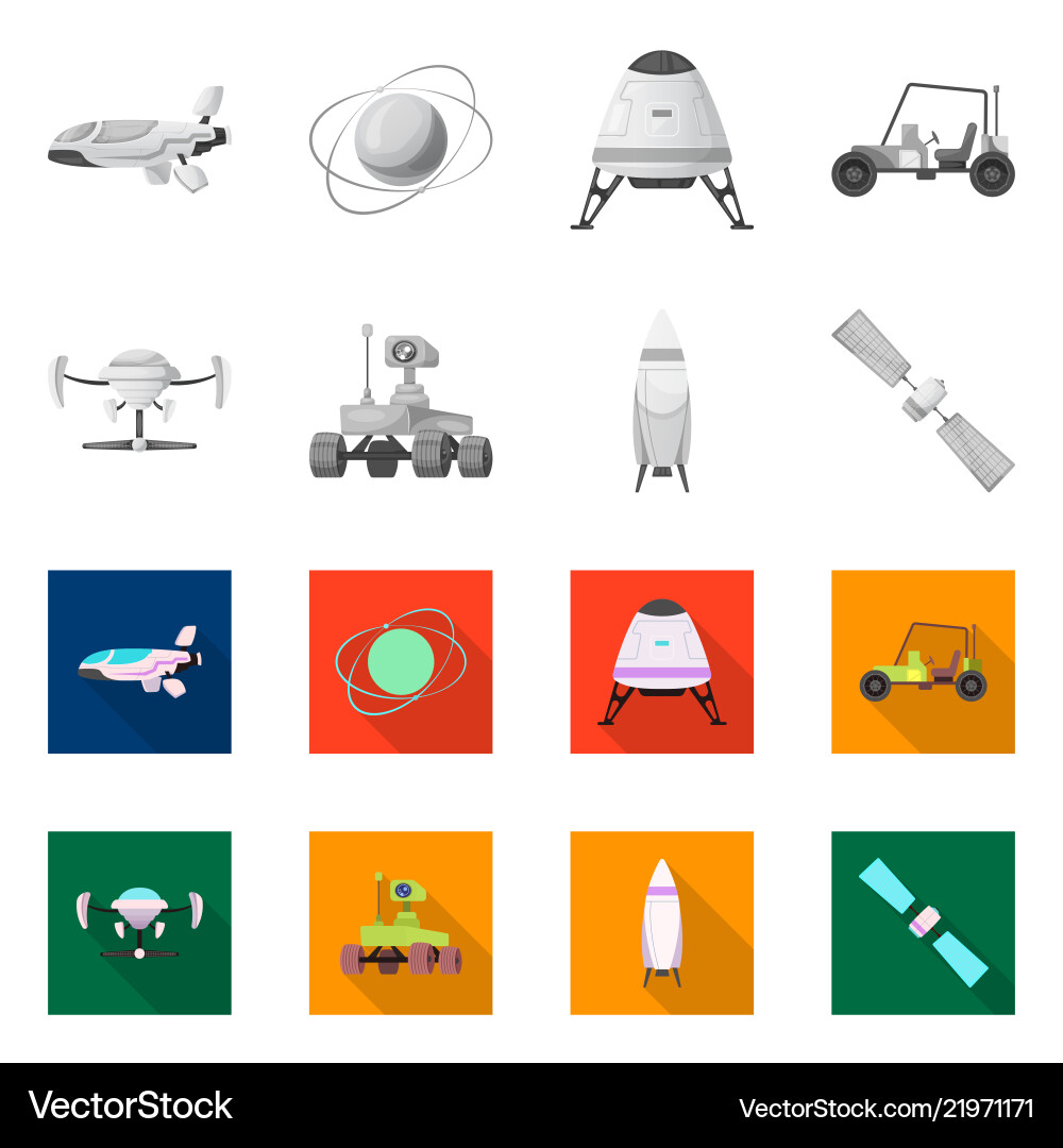 Isolated object of mars and space icon collection Isolated object of mars and space icon collection vector image