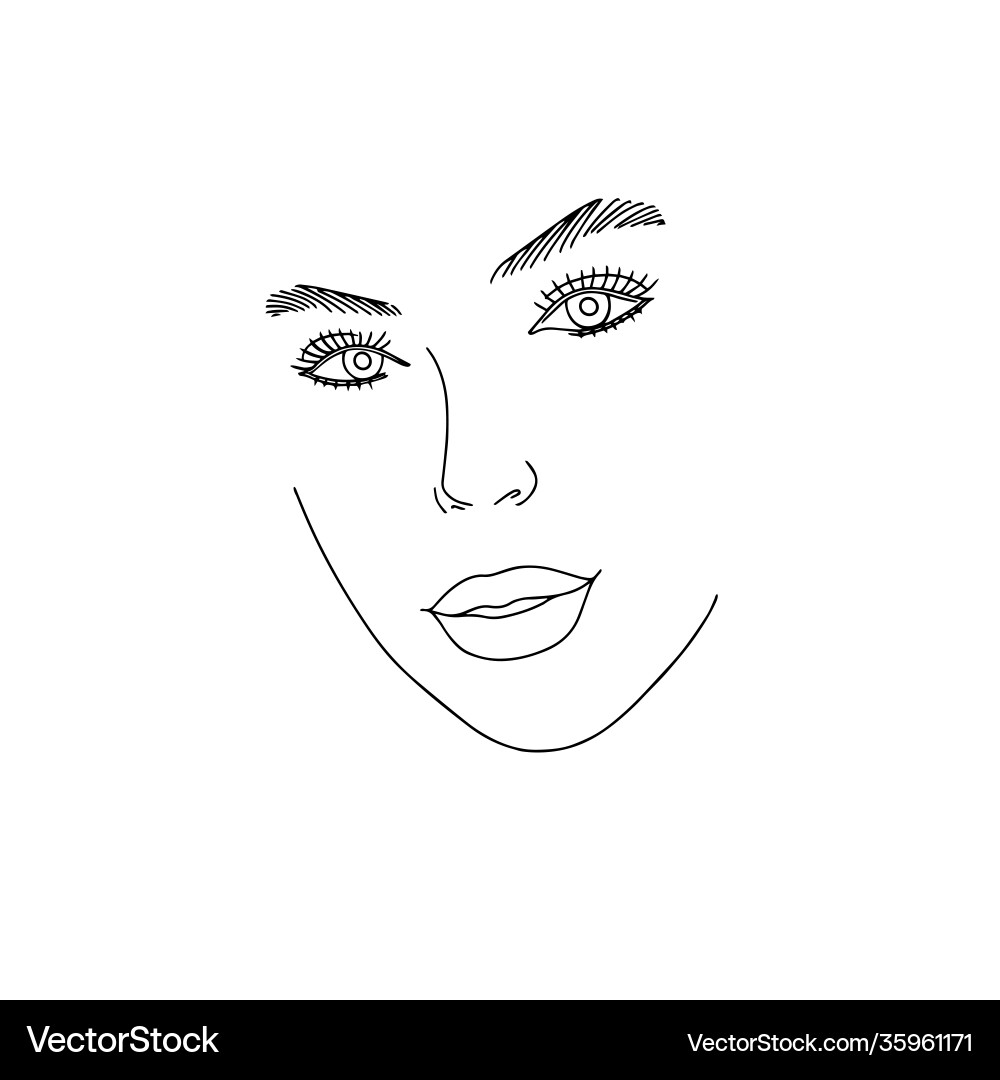 Line art abstract beautiful female face 7 Line art abstract beautiful female face 7 Vector Image