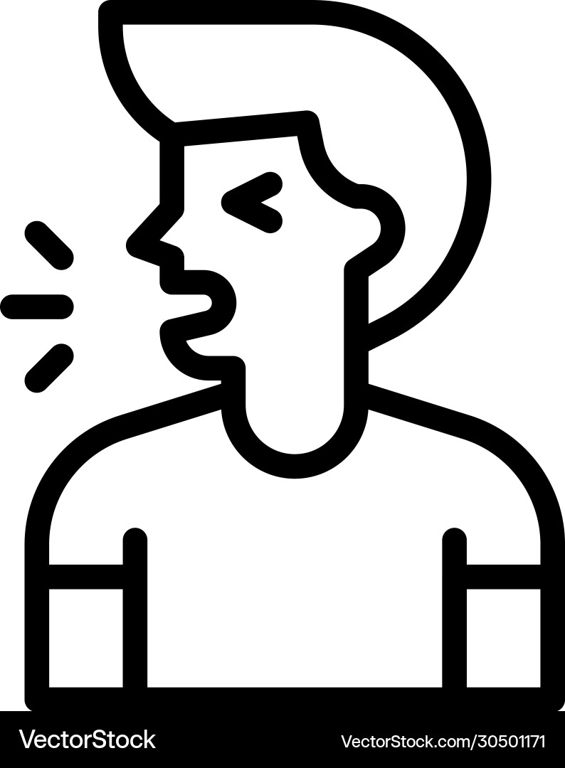 Man coughing line style icon Vector Image