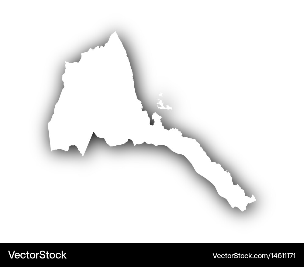 Map of eritrea with shadow Vector Image
