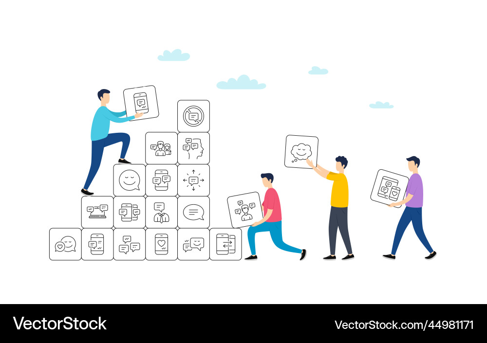 Message and communication icons group chat Message and communication icons group chat Vector Image