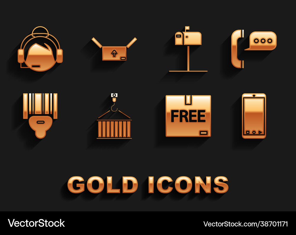 Set container on crane mobile app delivery Set container on crane mobile app delivery vector image