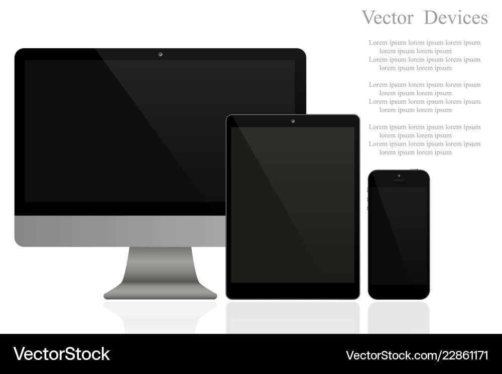 Set von realistischen Computer-Monitoren Tabletten Set von realistischen Computer-Monitoren Tabletten vektorbild