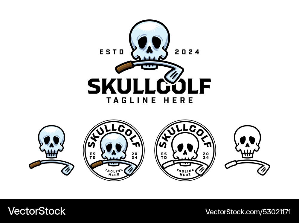 Skull Golf Putter Logo Vector Image