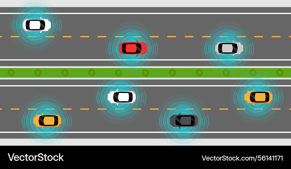 Smart car with remote sensing and sensor system Smart car with remote sensing and sensor system Vector Image