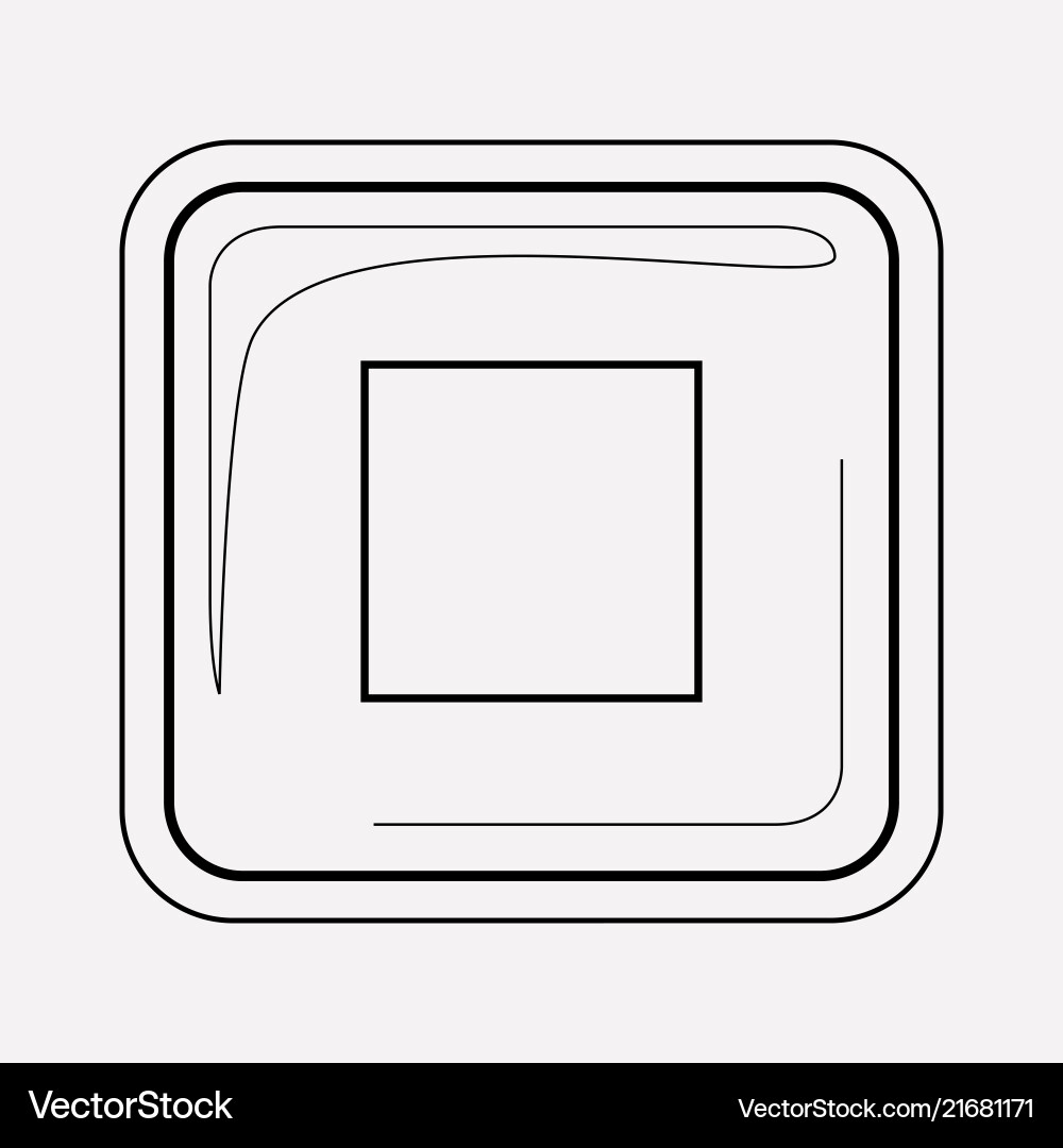 Stop button icon line element Stop button icon line element Vector Image