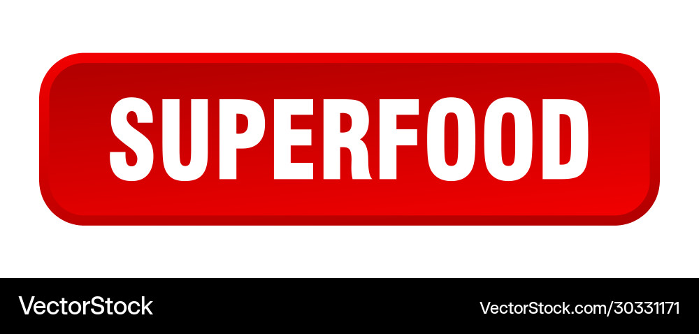 Superfood button square 3d push vector image