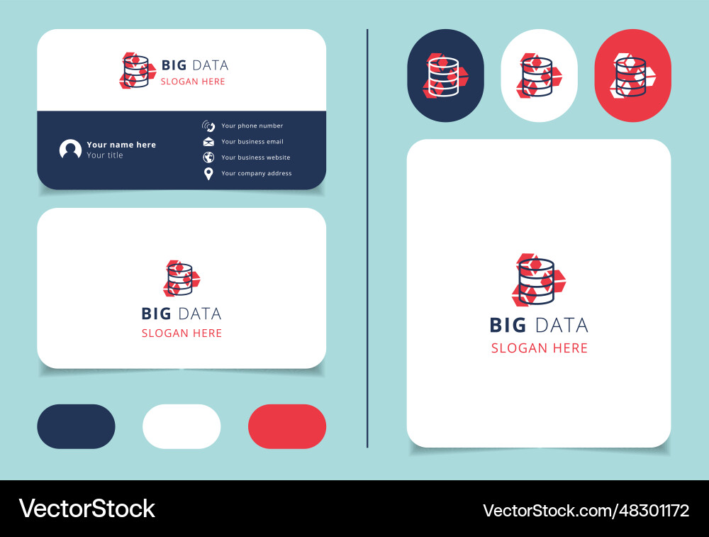 Big data logo design with editable slogan Big data logo design with editable slogan vector image