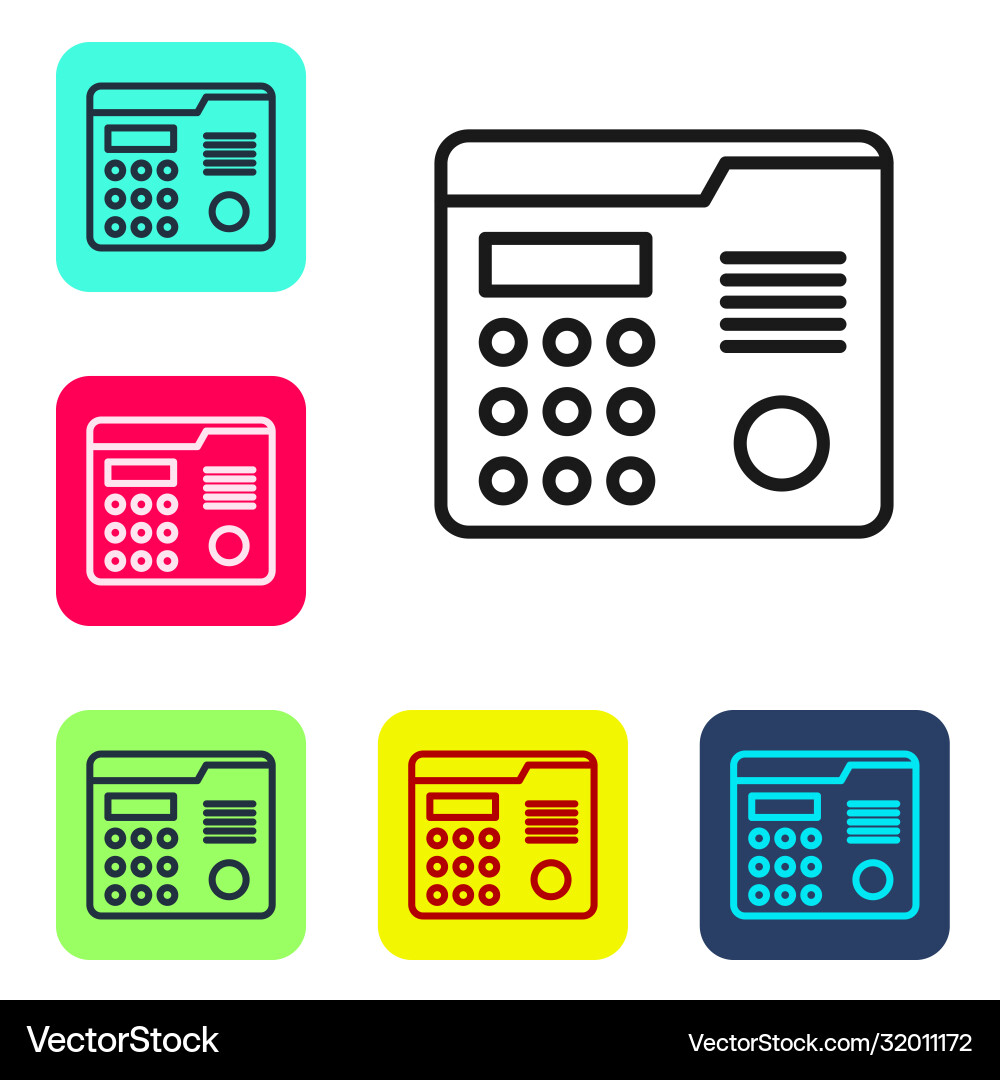 Black line house intercom system icon isolated vector image