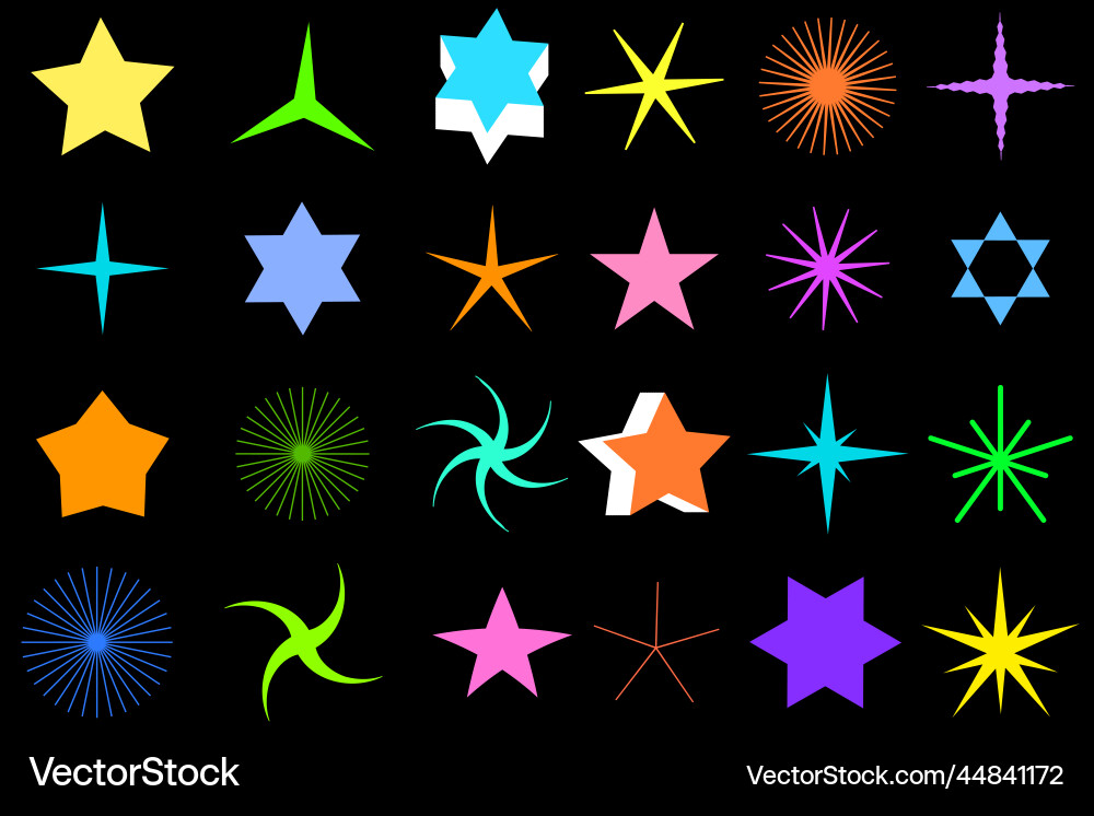 Button with set colored stars different space Button with set colored stars different space vector image