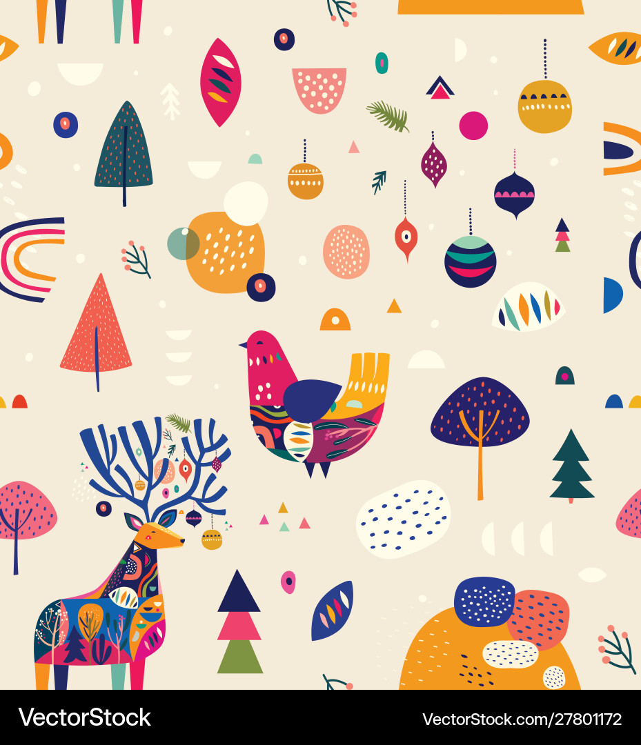 Christmas seamless pattern Royalty Free Vector Image