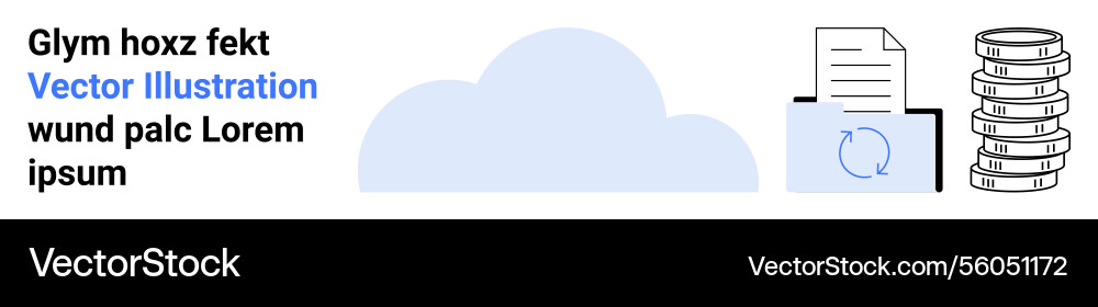 Cloud data storage with file synchronization Vector Image