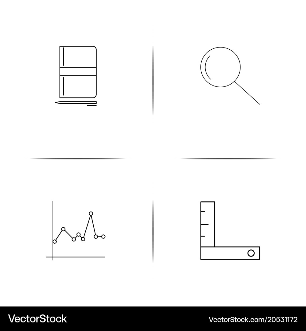 Creative process and design simple linear icons Vector Image