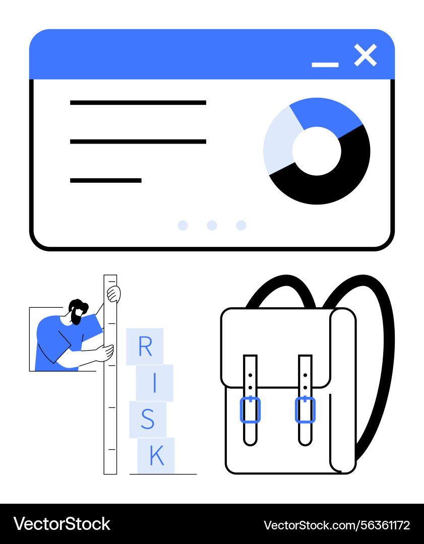 Data-driven dashboard with pie chart individual Data-driven dashboard with pie chart individual vector image