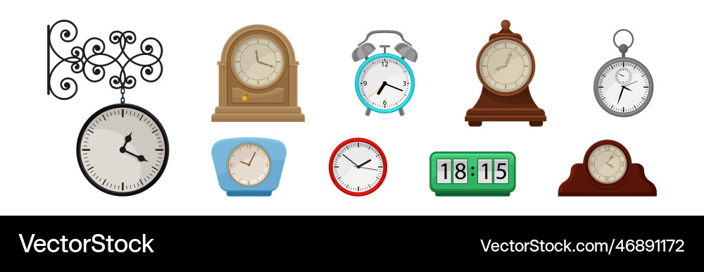 Different clocks as device for measuring Different clocks as device for measuring Vector Image