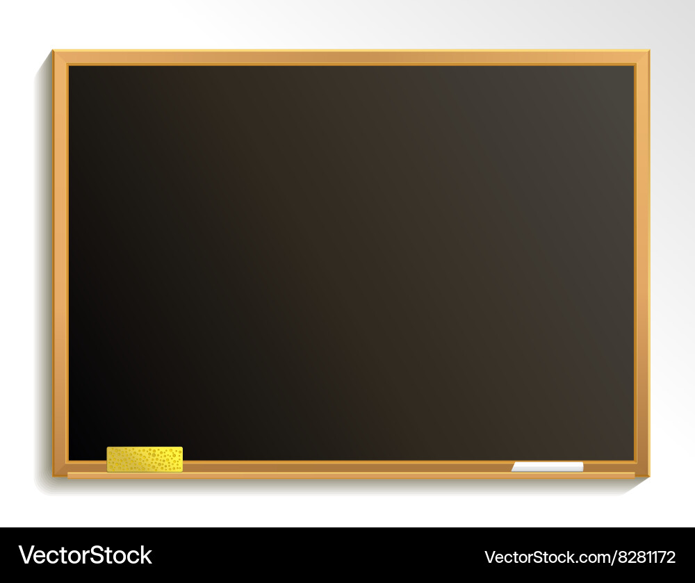 Empty blackboard with chalk and sponge Vector Image