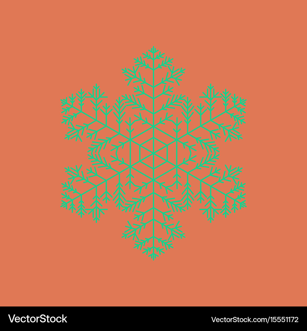 Flat on background of snowflake vector image