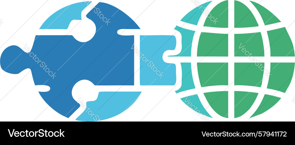 Global Puzzle Connection Vector Image