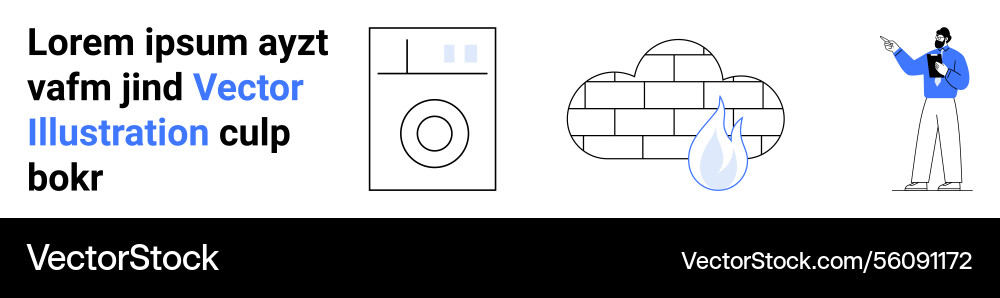 Laundry machine cloud storage icon and man Vector Image
