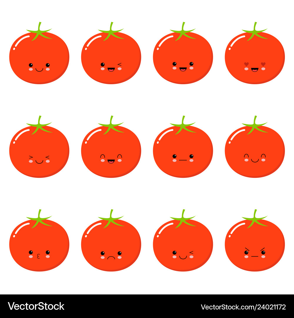 Lustige Tomaten - isolierte Cartoon Emoticons niedlich Lustige Tomaten - isolierte Cartoon Emoticons niedlich vektorbild