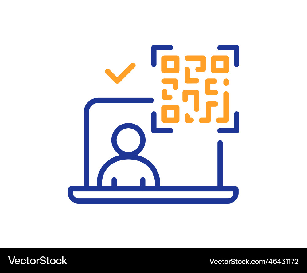 Qr code line icon scan barcode sign Vector Image