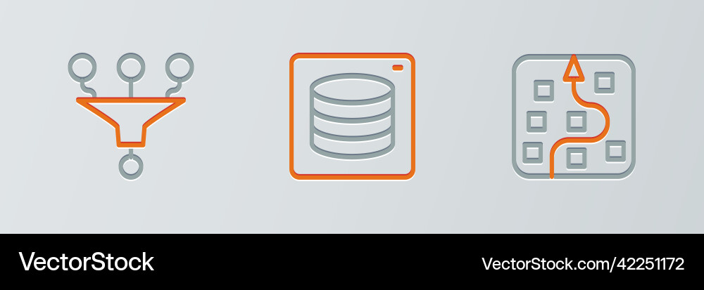 Set line neural network funnel filter and server Set line neural network funnel filter and server vector image