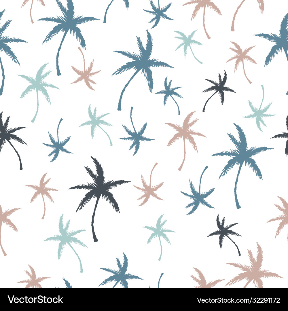 Summer seamless pattern with simple palm trees Summer seamless pattern with simple palm trees vector image
