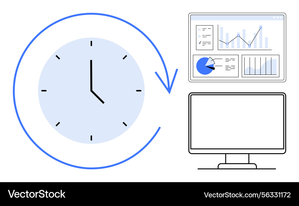 Time Management Data Analysis Vector Image