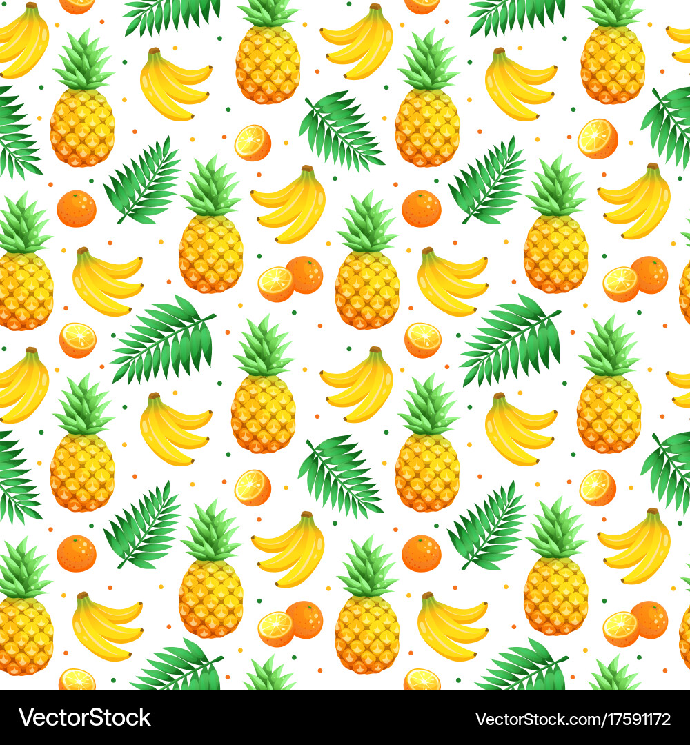 Tropical fruits pattern Royalty Free Vector Image