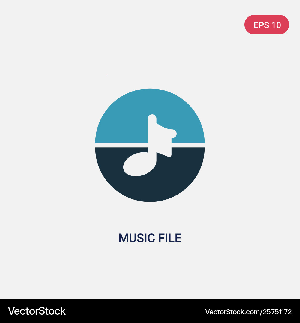 Two color music file icon from user interface Vector Image