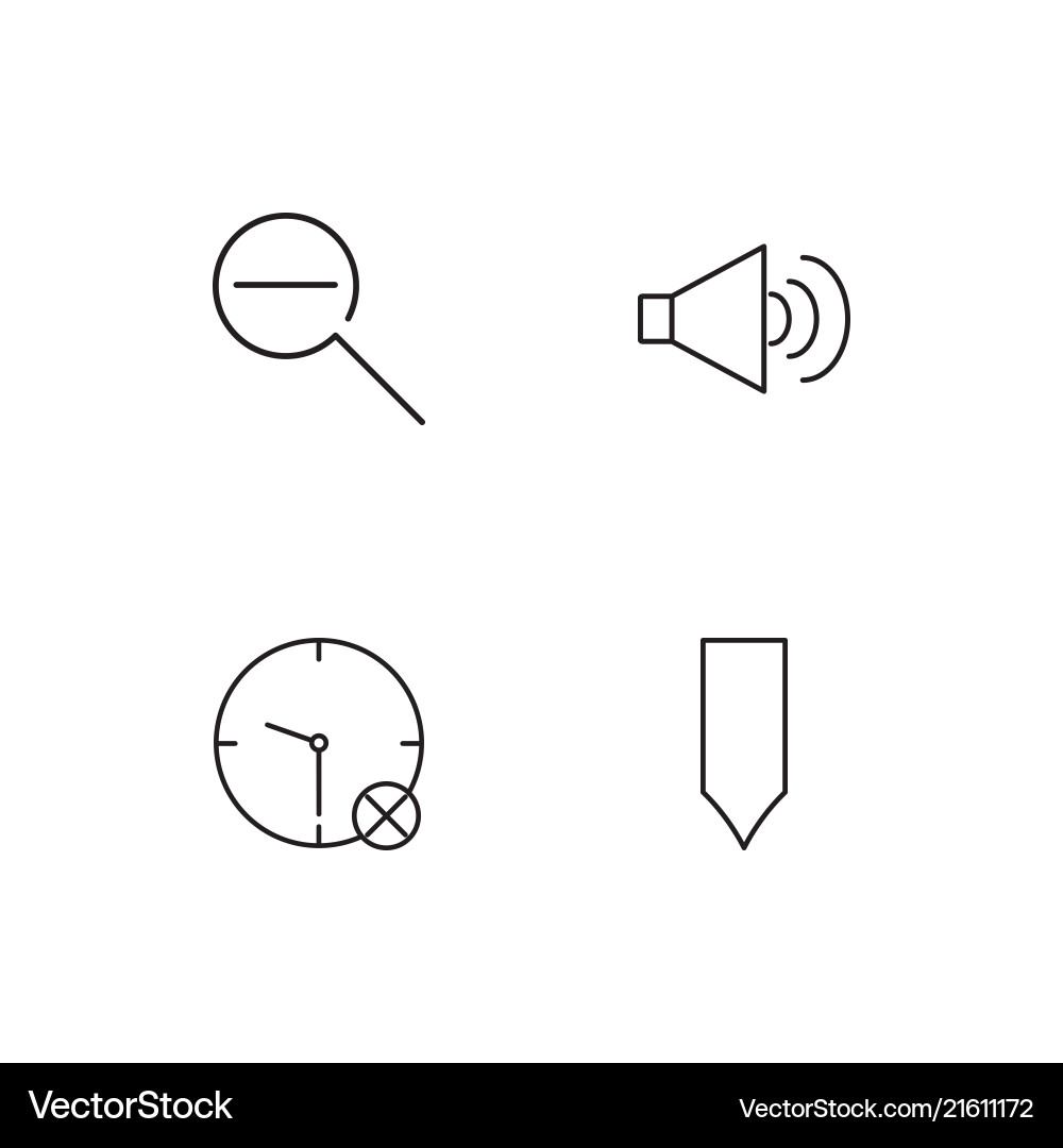 User interface linear icons set simple outline vector image