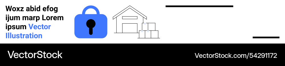Warehouse storage and security concept with lock Warehouse storage and security concept with lock Vector Image