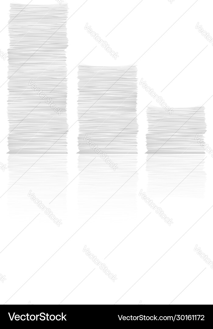 White paper stack reflection set White paper stack reflection set vector image