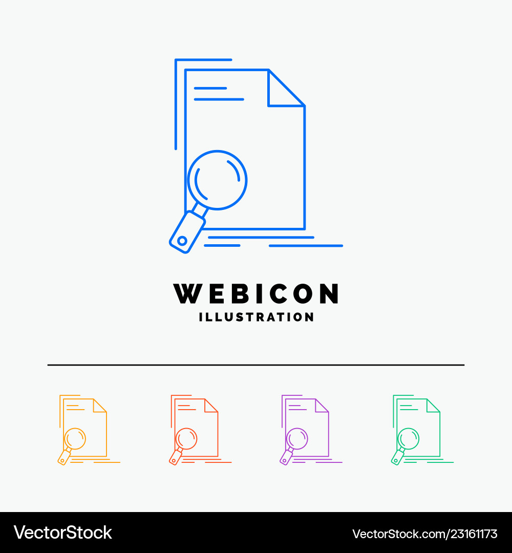 Analysis document file find page 5 color line web Analysis document file find page 5 color line web vector image
