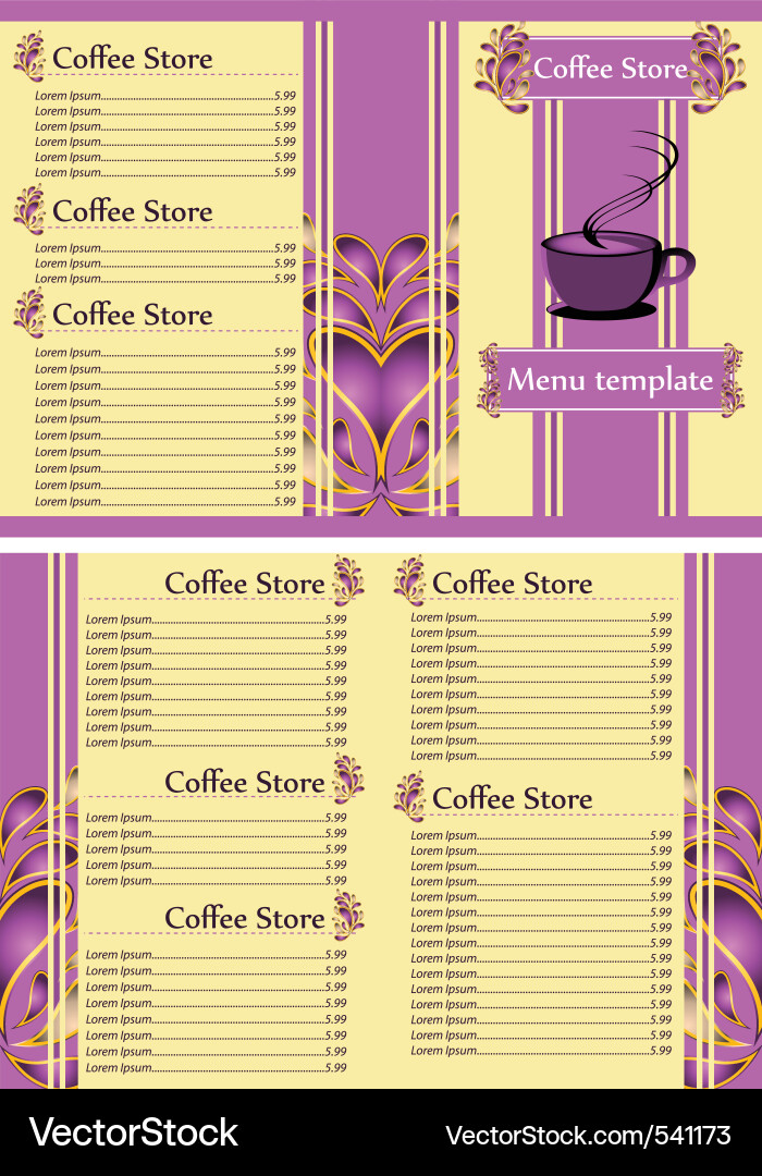 Coffee shop menu template Vector Image