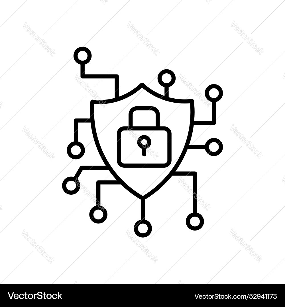 Cyber security icon set digital system data tech Cyber security icon set digital system data tech vector image