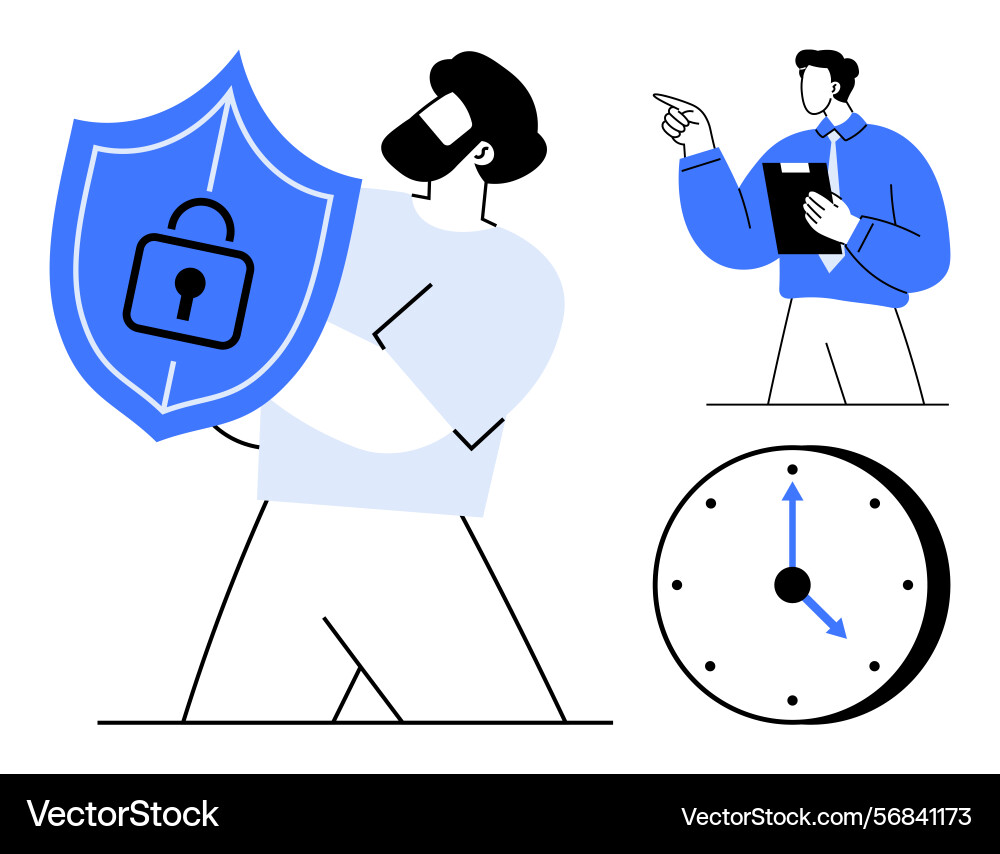 Data protection concept with shield secure lock Data protection concept with shield secure lock vector image