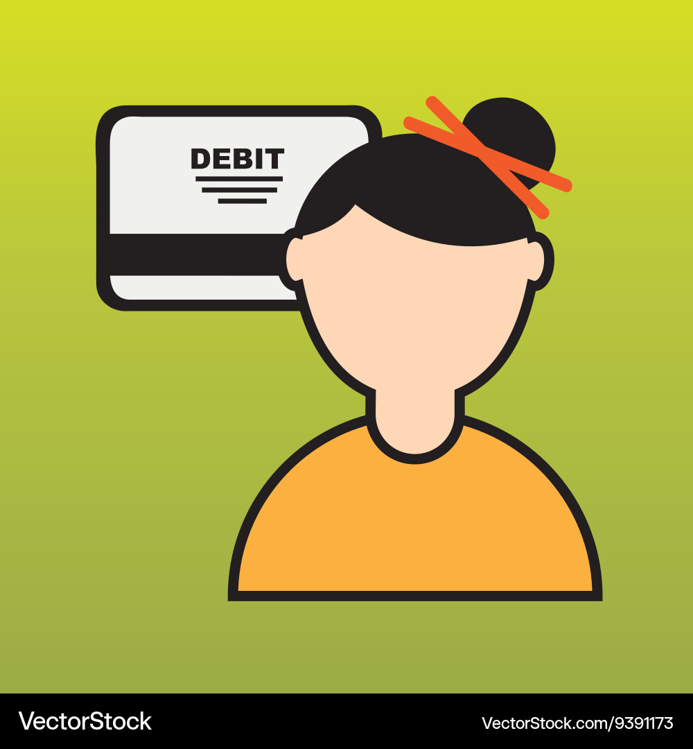 Debit card user design vector image