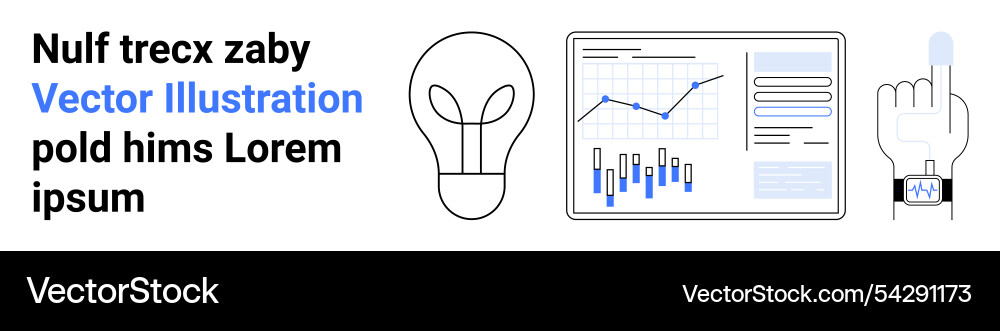 Led light bulb data analytics dashboard Led light bulb data analytics dashboard vector image