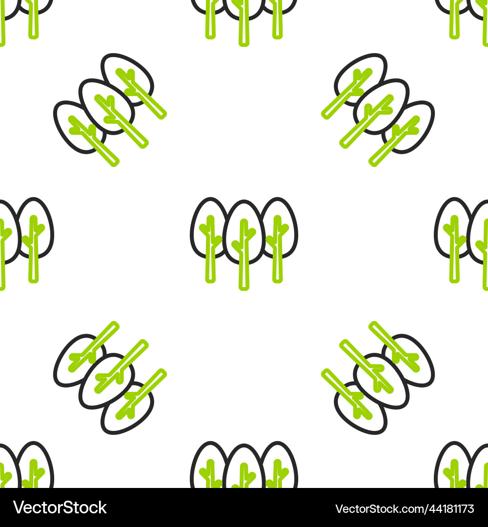 Line tree icon isolated seamless pattern on white Line tree icon isolated seamless pattern on white vector image