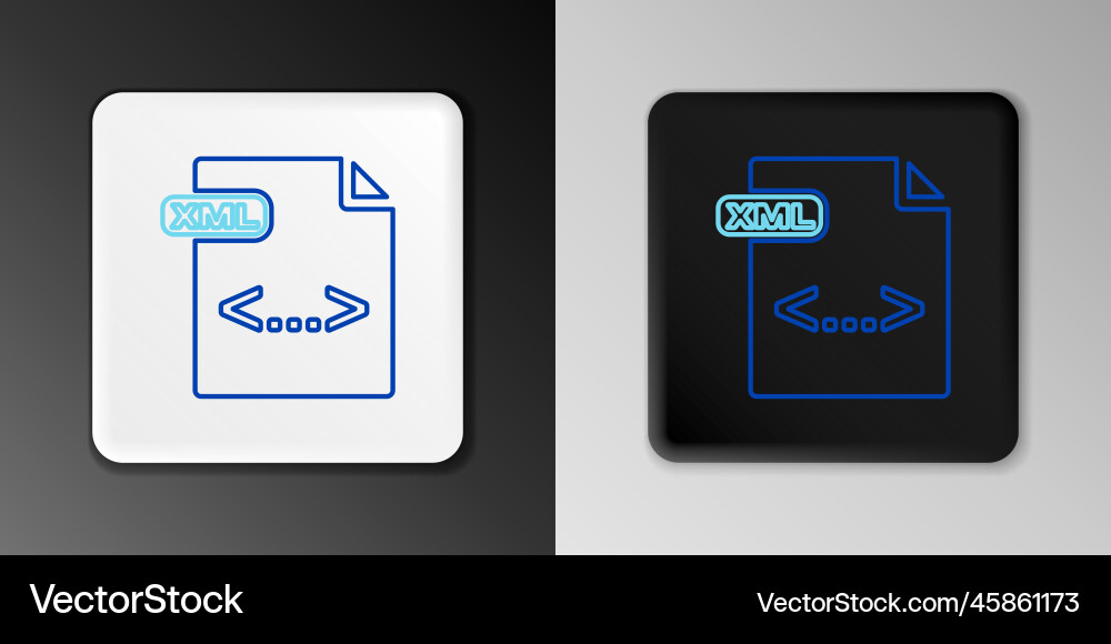 Line xml file document download button icon Line xml file document download button icon vector image