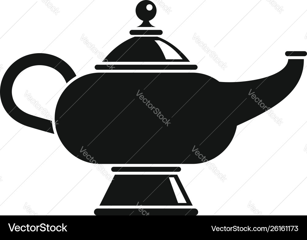 Magic djinn lamp icon einfache Stil Magic djinn lamp icon einfache Stil vektorbild