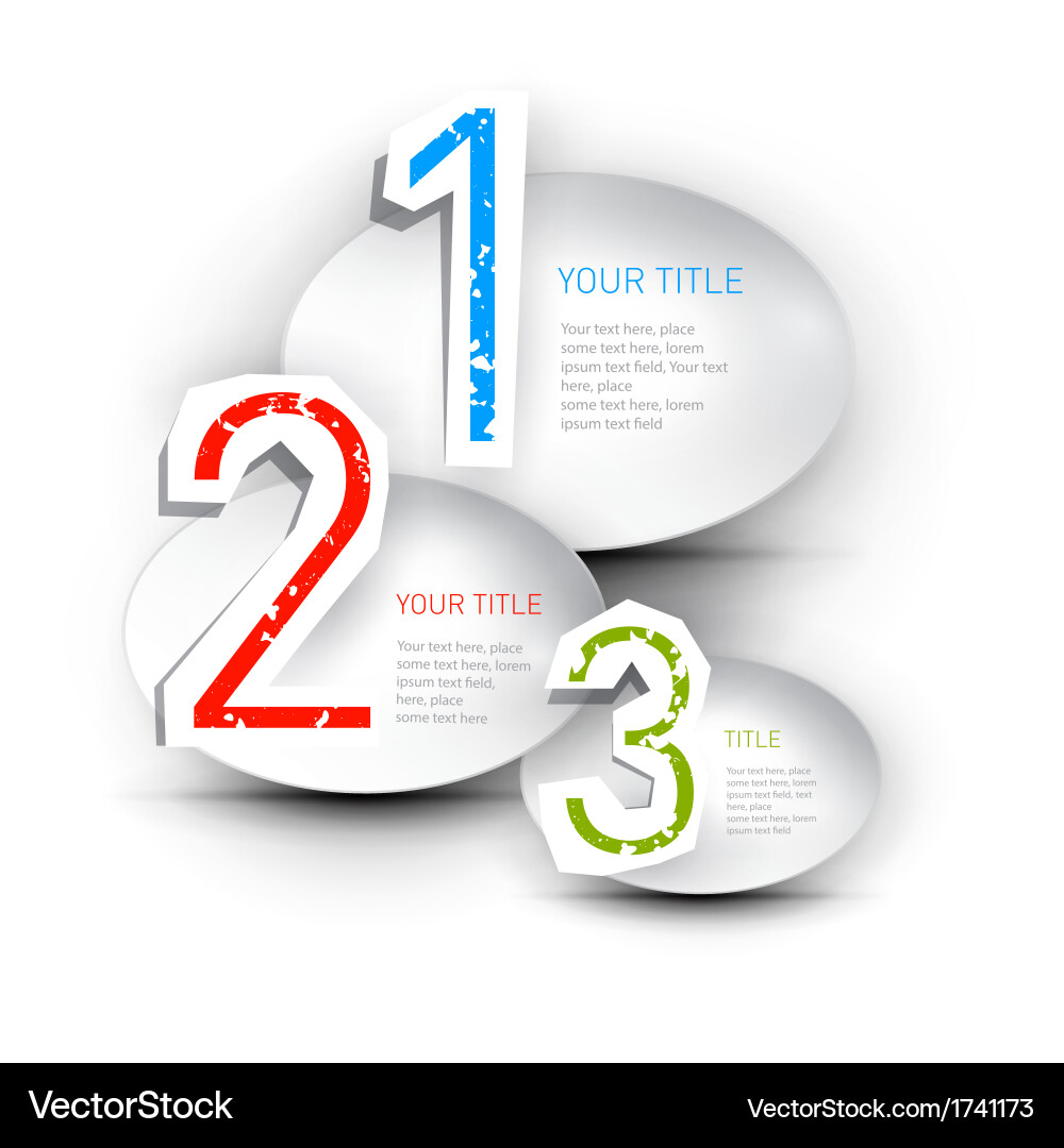 Paper Progress Steps - One Two Three vector image