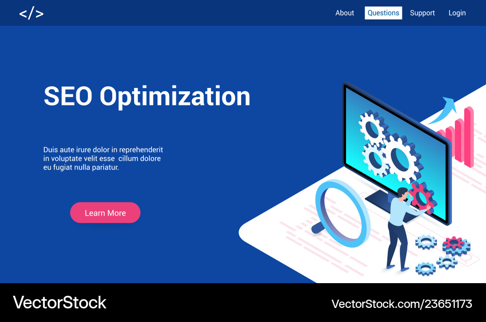 Seo Optimierung 3d lp Vorlage Vektorbild
