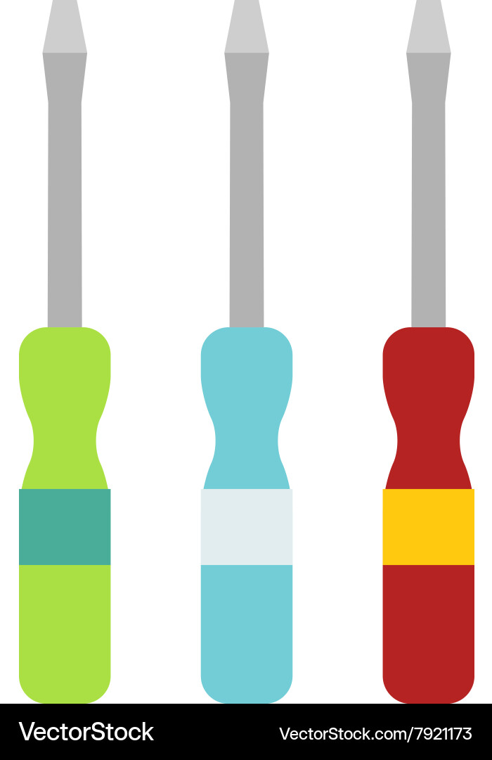 Set of screwdriver hand tool worker instruments vector image