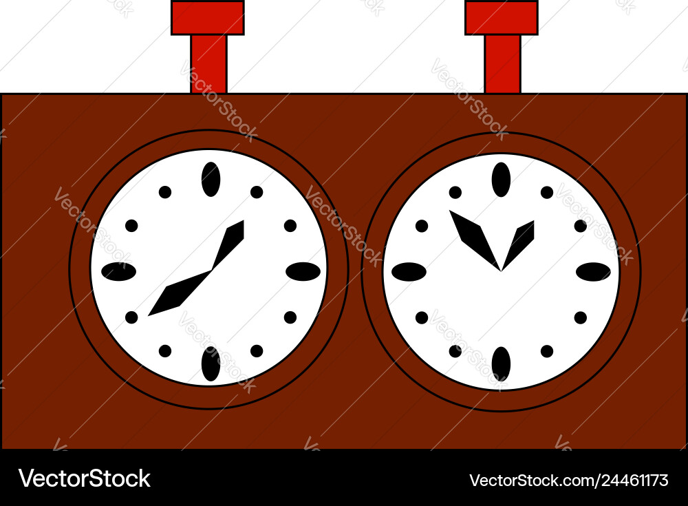 Simple of a brown chess clock on white background Vector Image