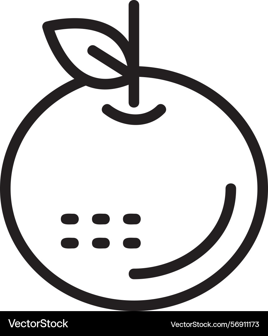 Tangerine linear style icon design vector image