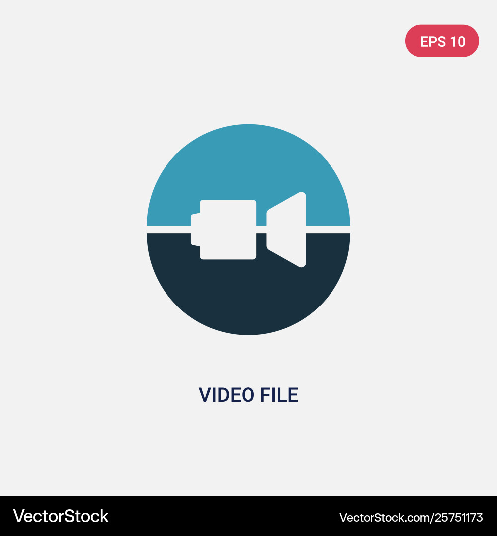 Two color video file icon from user interface vector image