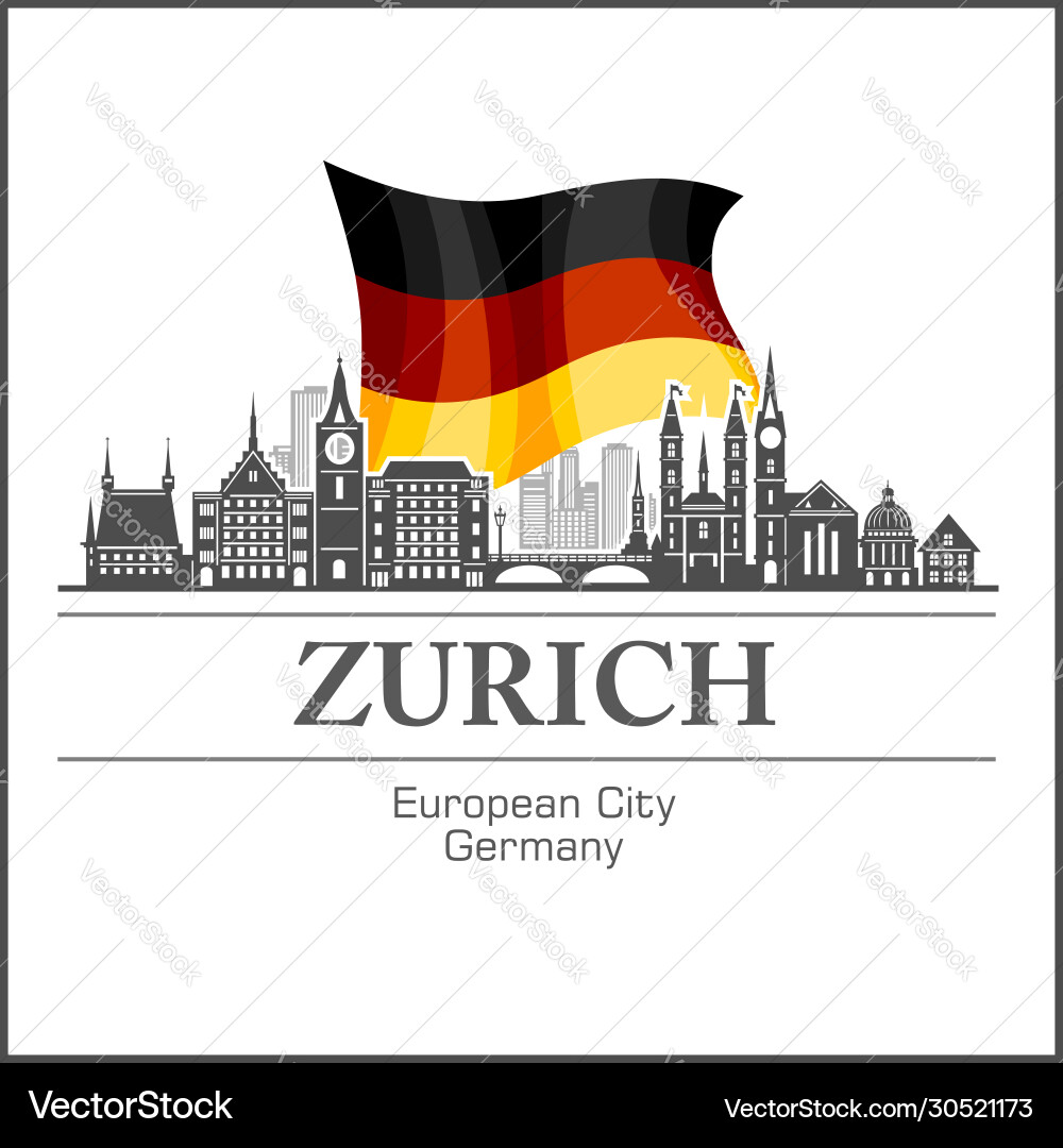 Zürich Stadt Skyline schwarz und weiß Silhouette Zürich Stadt Skyline schwarz und weiß Silhouette vektorbild