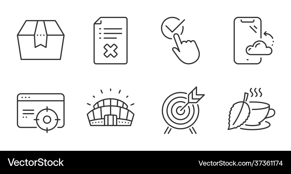Archery reject file and checkbox icons set seo Archery reject file and checkbox icons set seo vector image